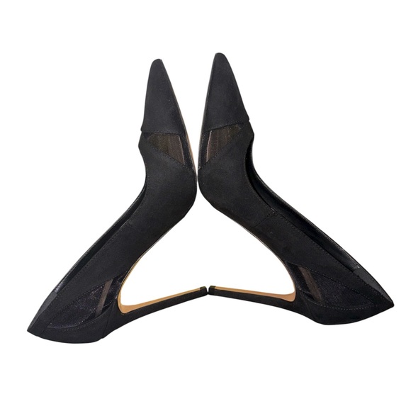 EUC Mix No. 6 Dahlen Black/Fine Mesh Pump Stiletto High Heels Women’s Size 8M - Picture 8 of 12